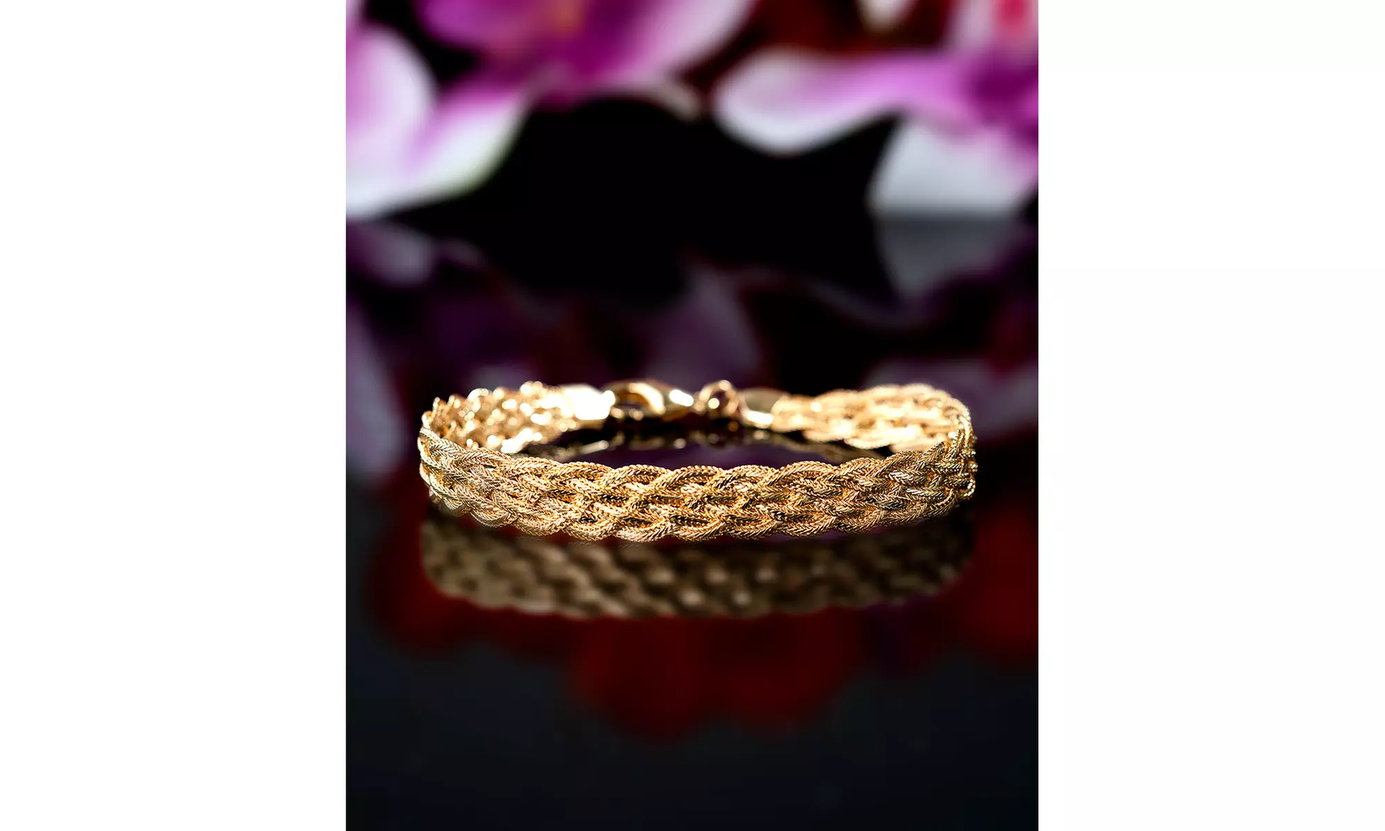 Genuine Twisted Herringbone Gold Filled Bracelet by Barzel