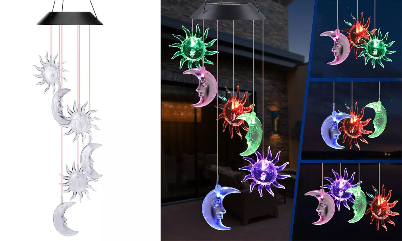 LED Changing Color Solar Hummingbird Wind Chime Waterproof Wind Chimes