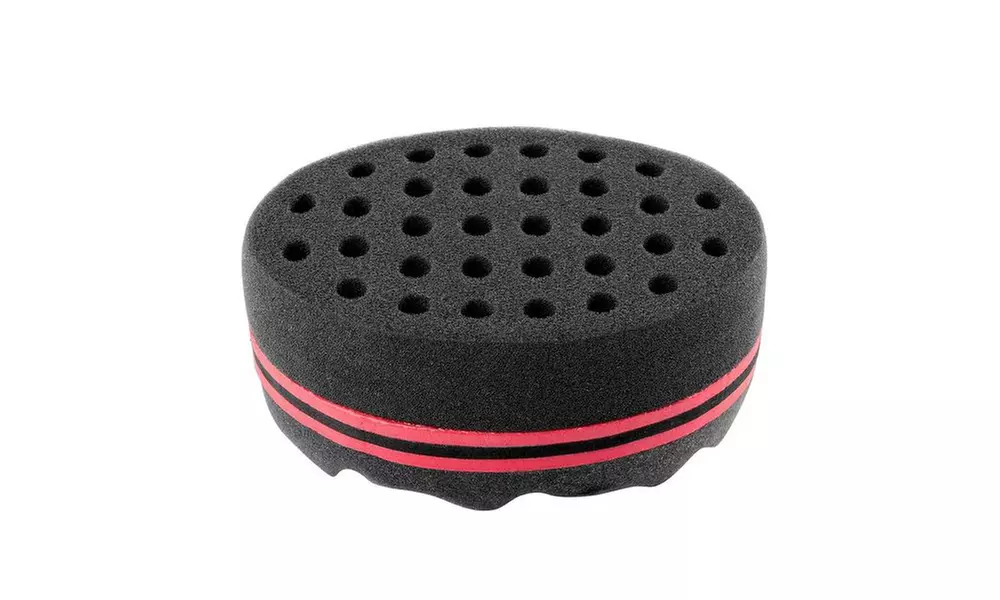 Insten Double Sided Twists Hair Brush Sponge Twist Coil Wave Black - Second Medium