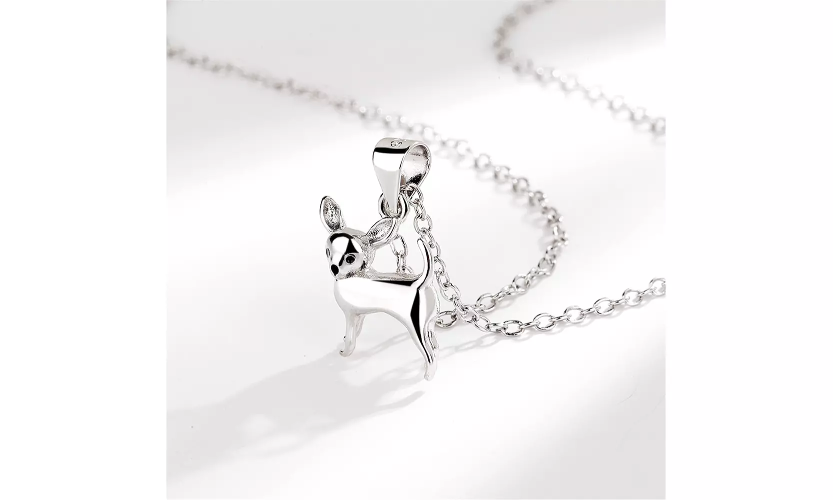 Sterling Silver Chihuahua Dog Pendant Necklace
