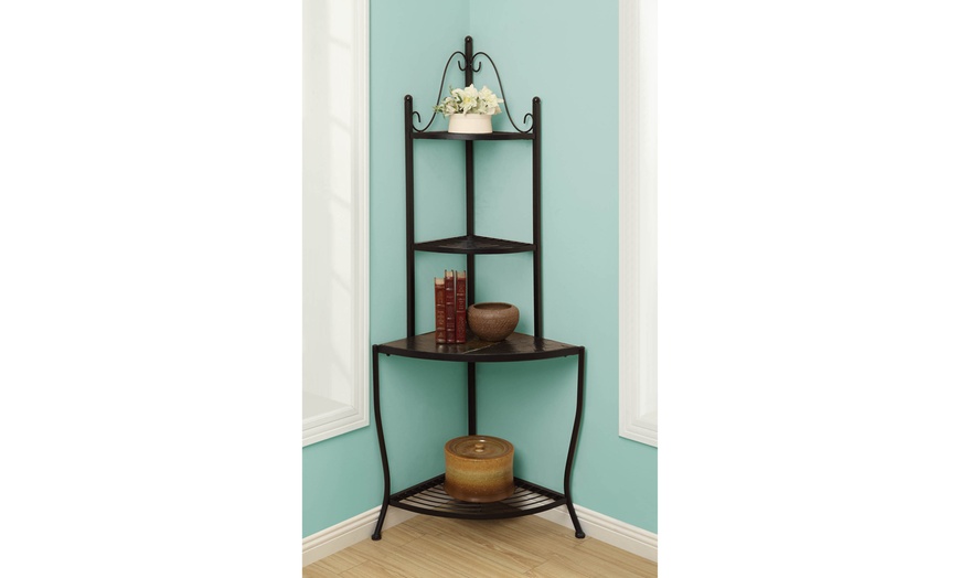 Image 3: Corner Baker's Rack w/ slate top