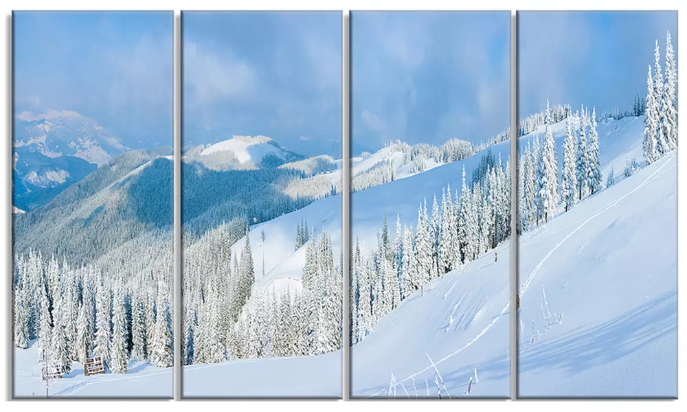 Panoramic Winter Mountain - Landscape Photo Canvas Print - Primary Image