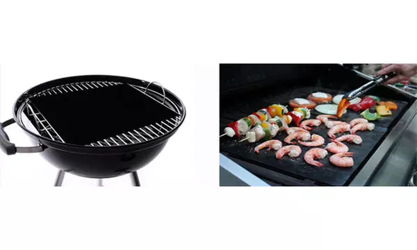 High Quality Non-stick BBQ Grill Mat Deluxe (Set of 2), 15.75 X 13" - Second Medium