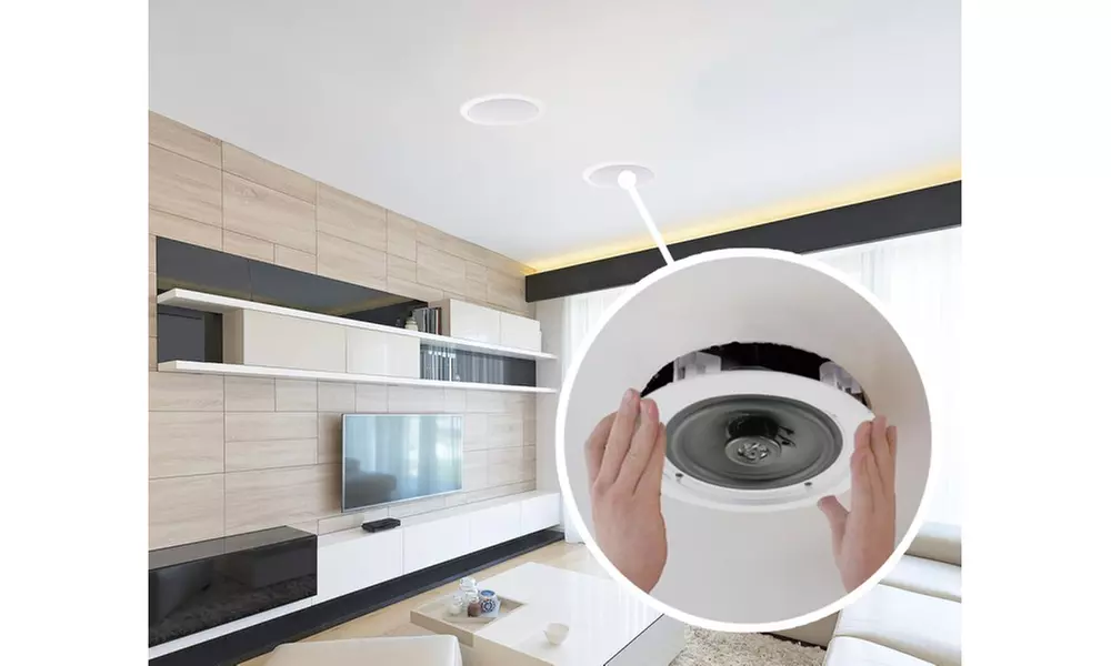 5.25-in Bluetooth Ceiling / Wall Speaker Kit, (4) Flush Mount 2-Way  - Primary Image
