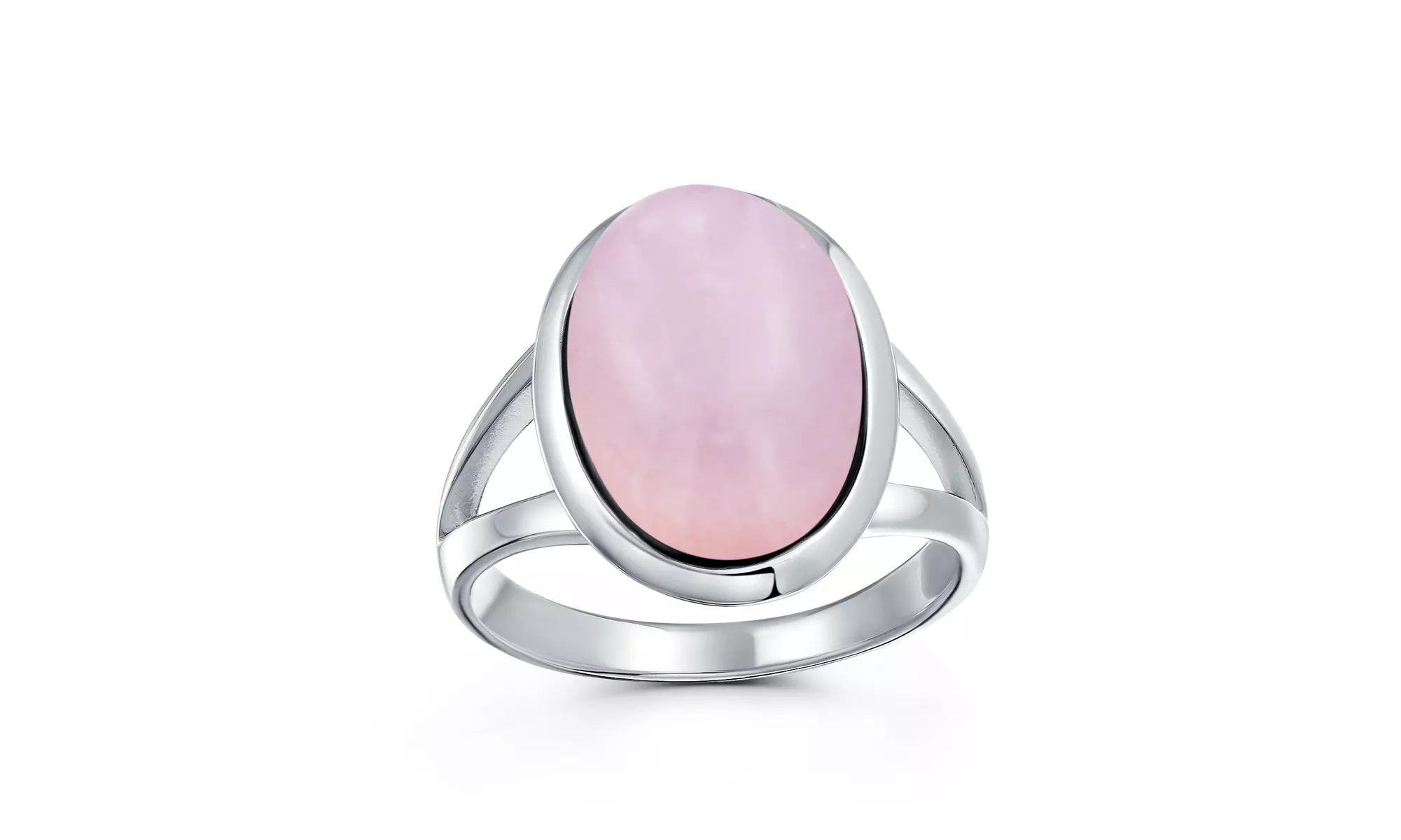 Oval Cabochon Bezel Gemstone Mood Moonstone Ring 925 Sterling Silver - Primary Image