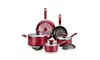 T-Fal B039SE64 Excite 14-Piece Non-stick Cookware Set, Red