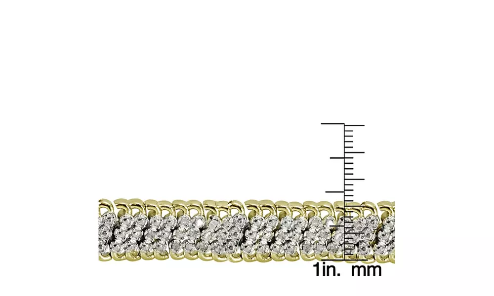 1.00 Carat Miracle Set Diamond Studded Tennis Bracelet in Gold Tone - Second Medium