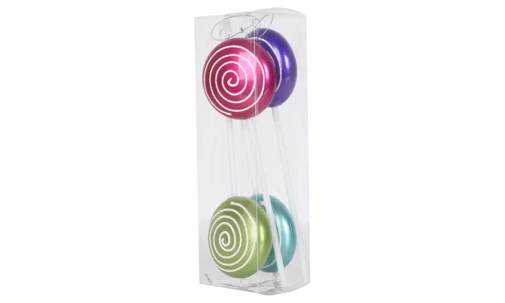 10" Swirl Lollipops 4/Box - Second Medium