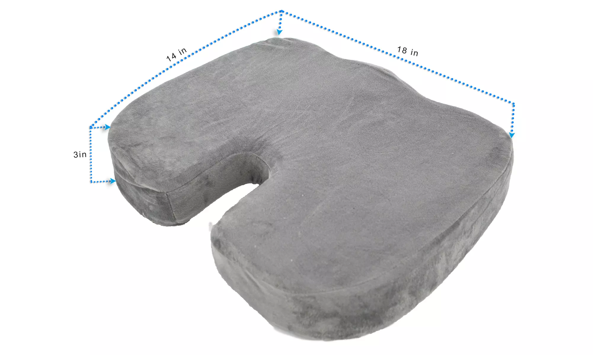 Memory Foam Cooling Gel Seat Cushion Enhanced Orthopedic Contour Coccy Cushion - Second Medium