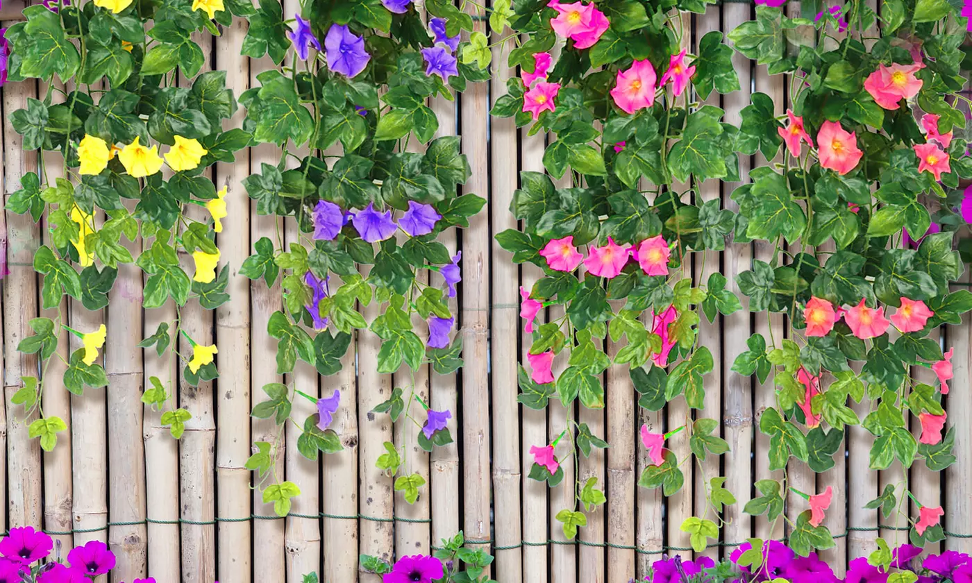 Artificial Fake Morning Glory Flower Vine Hanging Garland Plant Home Decor - Primary Image