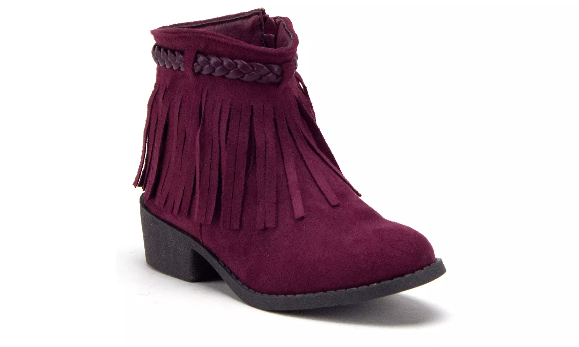 Little Kids' Girls Ankle High Fringe Booties Western Ankle Boots, Zaiya - Primary Image