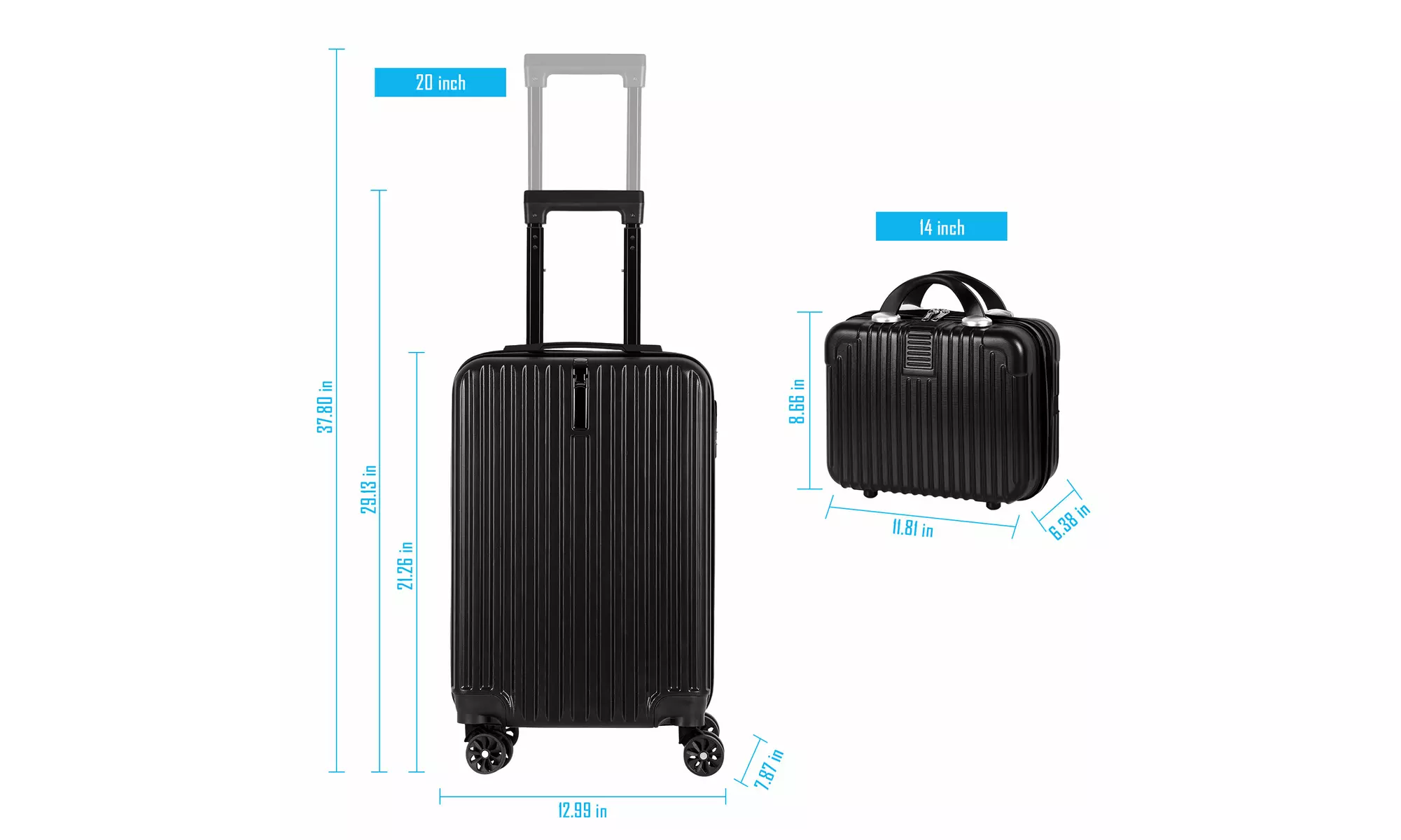Dual Spinner Hard-Sided Carry-On Two-Piece Luggage Set
