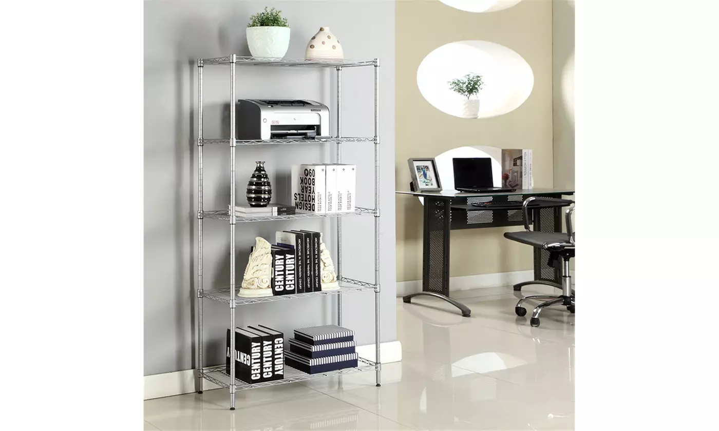 5-Shelf Adjustable, Heavy Duty Storage Shelving Unit , Steel Organizer Wire Rack - Primary Image