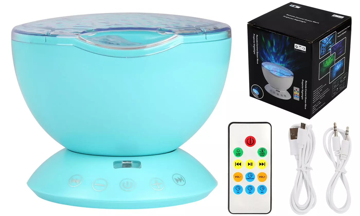 Ocean Wave Projector Music Speaker Night Light Lamp with Remote Control