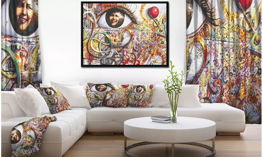 Street Art in Asilah Village - Graffiti Framed Canvas Art Print - Primary Image