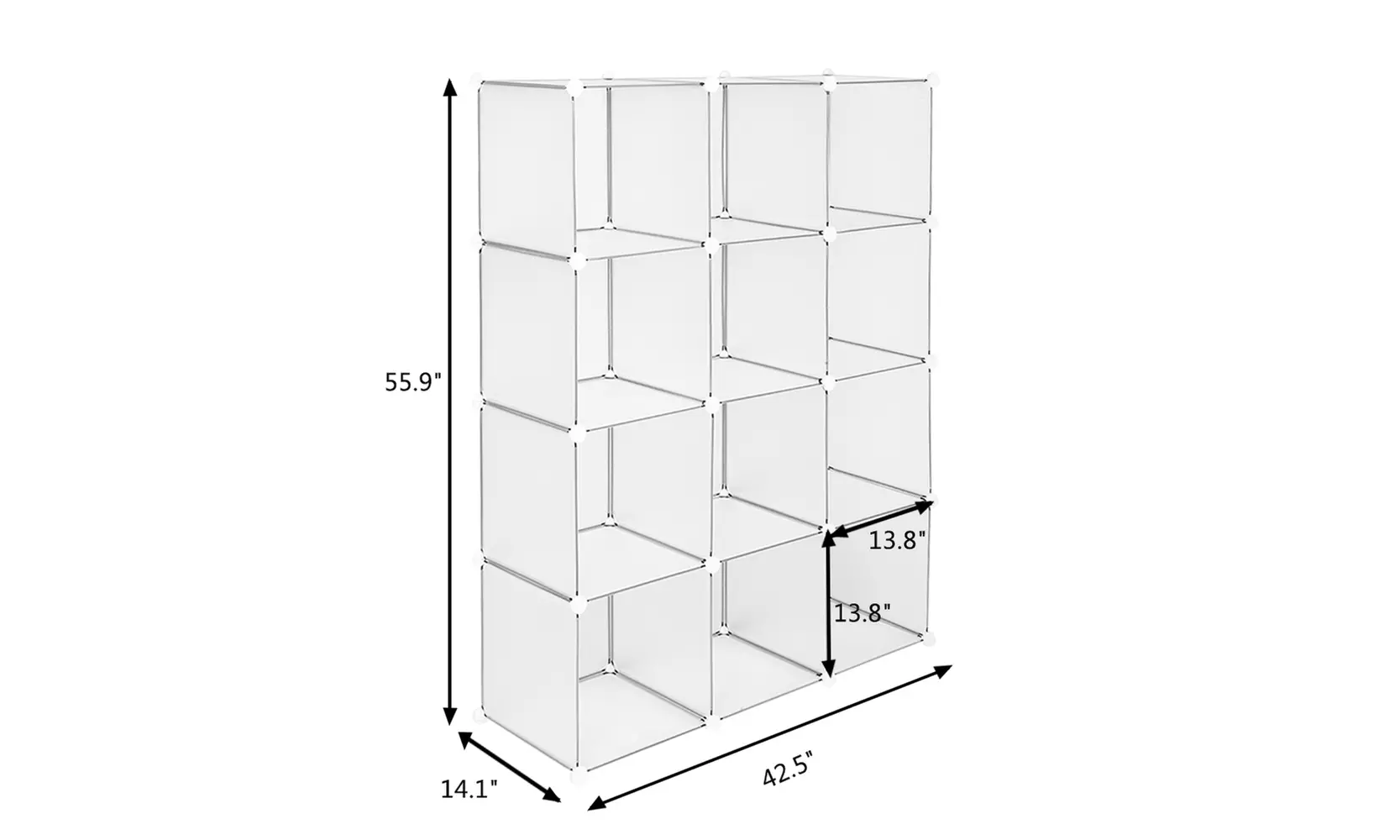12-Cube Book Shelf Storage Shelves Closet Organizer Shelf Cubes White - Second Medium