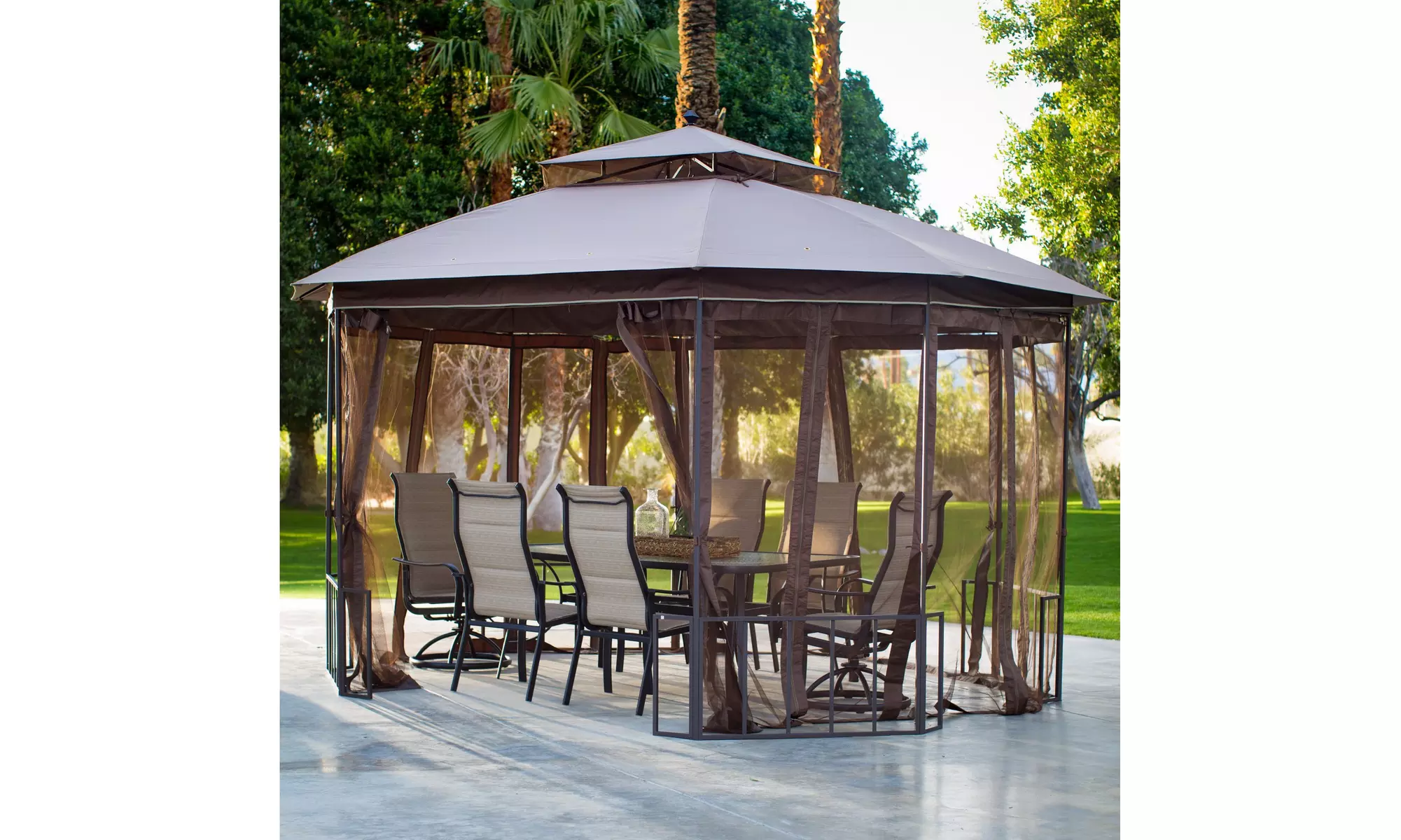 Belham Living Octagon 10 x 12 ft. Gazebo with Curtains - Primary Image