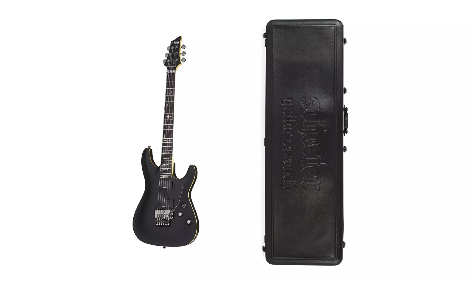 Schecter Demon-6 FR Electric Guitar in Aged Black Satin with Schecter Hard Case - Primary Image