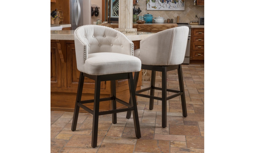 Ogden beige best sale swivel bar stools