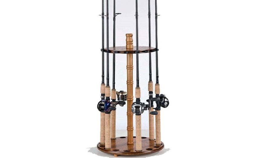 Organized Fishing Round 16 Cpcty Flr Rck Oak Finsh OVRFR-016 | Groupon