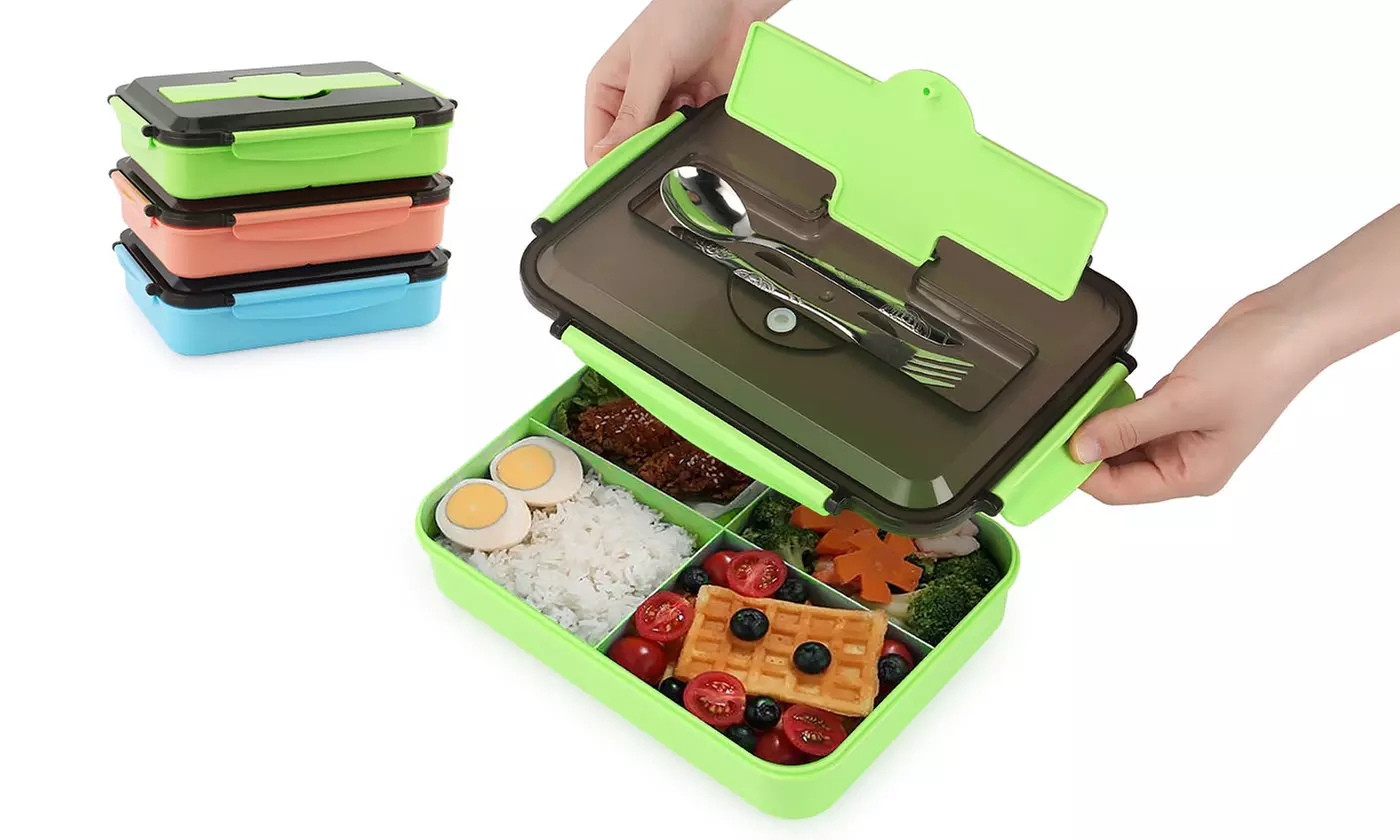 4-Compartment Leak-Proof Bento Lunch Box Containers for Kids - Primary Image