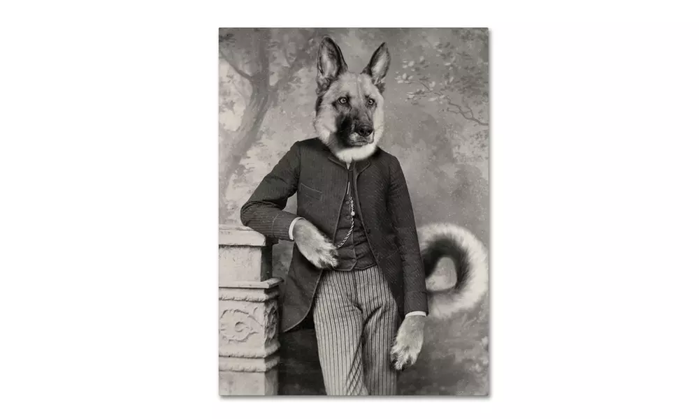 J Hovenstine Studios 'Hans The German Shepherd' Canvas Art - Second Medium