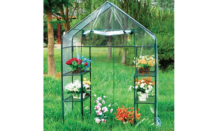 Portable Mini Indoor Outdoor Greenhouse Plant Shelves Tomato Herb Canopy