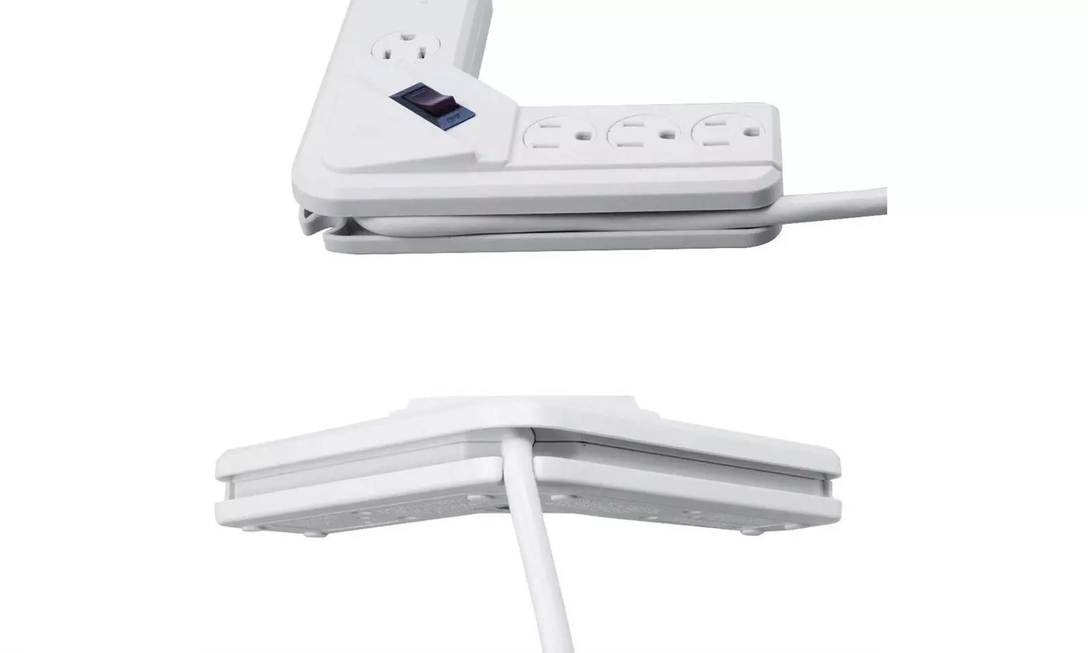 Corner Power Strip 6-Outlet Tap With Cord Locking Rotating Safety Cover  - Second Medium