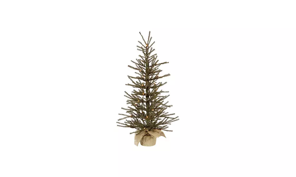 2' Pre-Lit Vienna Twig Artificial Xmas Tree in Burlap Base - Clear - Primary Image
