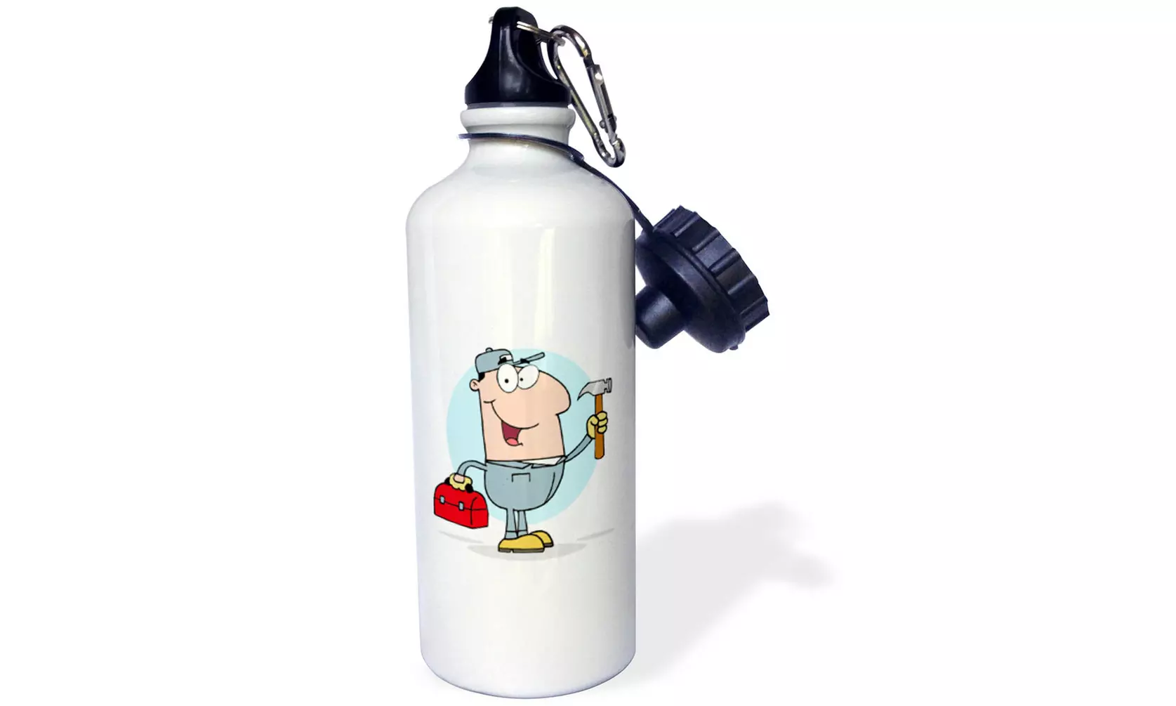  Water Bottle Cartoon Handyman Construction Worker Character  - Primary Image