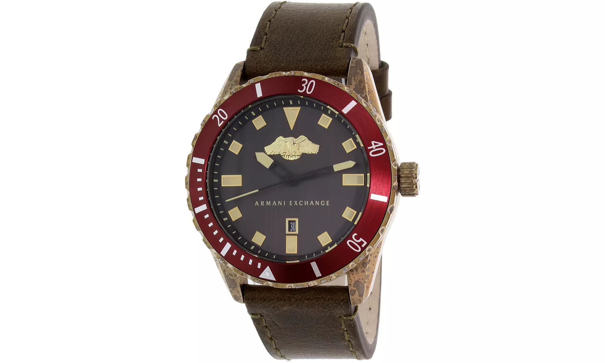Armani Exchange Men's AX1712 Brown Leather Quartz Dress Watch - Primary Image