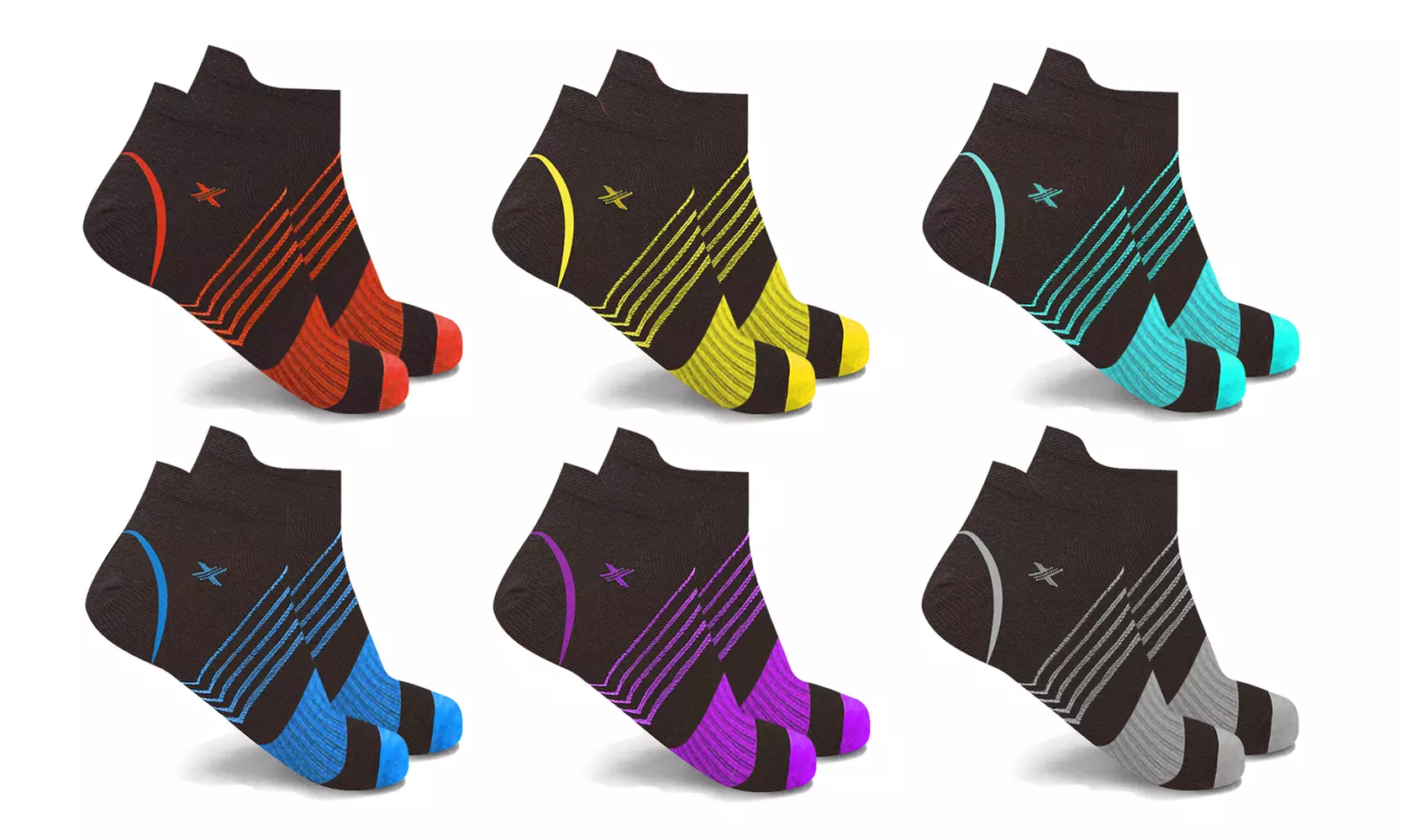 XTF Active-Performance Ankle-Length Compression Socks (6-Pairs) - Second Medium