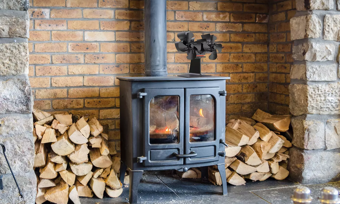 iMounTEK 8-Blade Heat Powered Wood Stove Fan Dual-Head Silent Fireplace Fan
