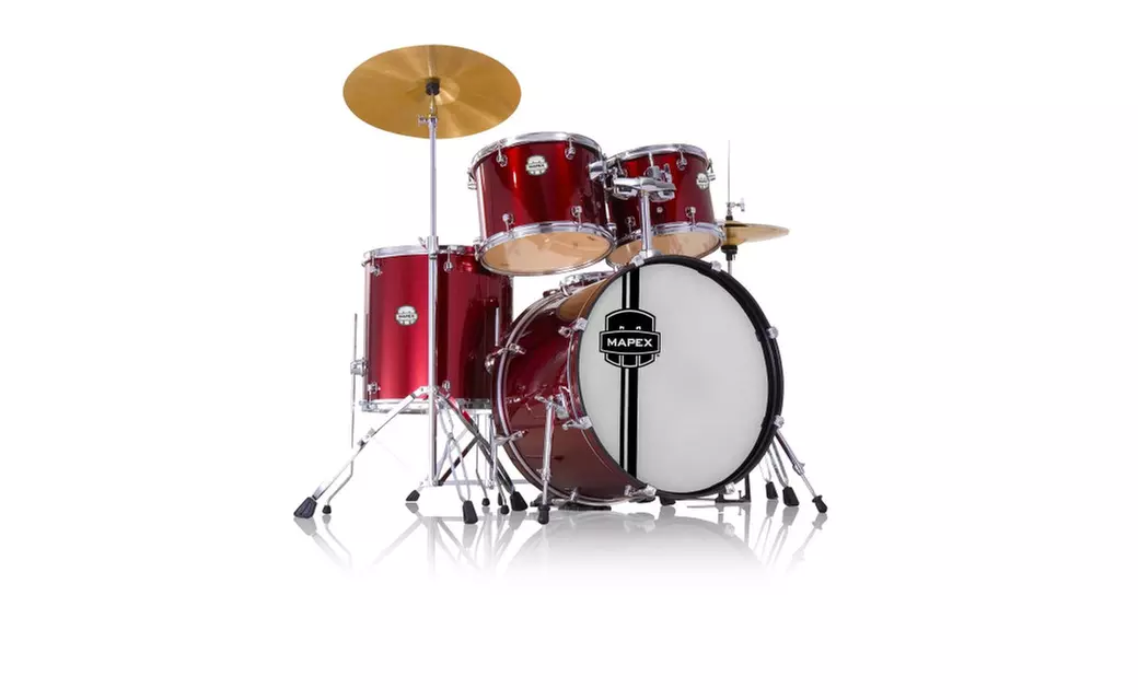 Mapex Voyager Standard 5-Piece Drum Set w/ Cymbals - Dark Red - Primary Image