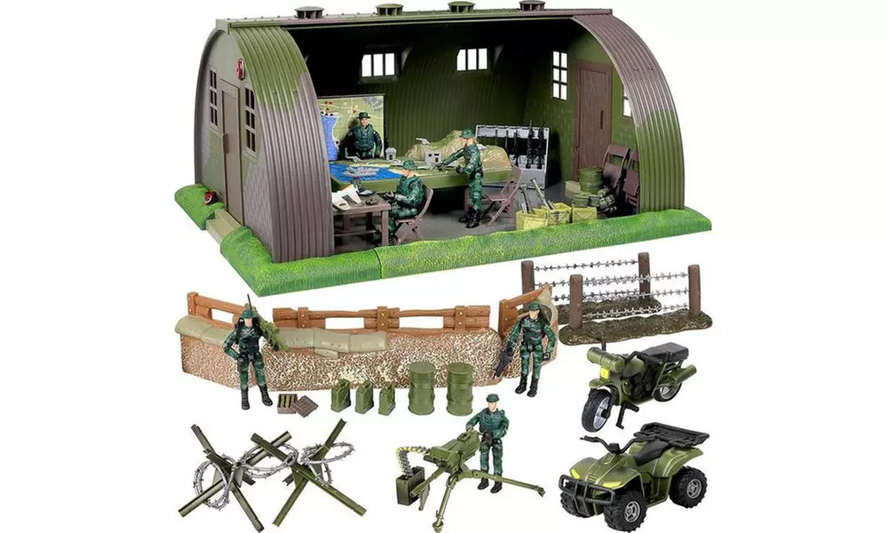 Click N' Play Mega Base Barrack Command Center Play Set w/ Accessories-74pcs - Primary Image
