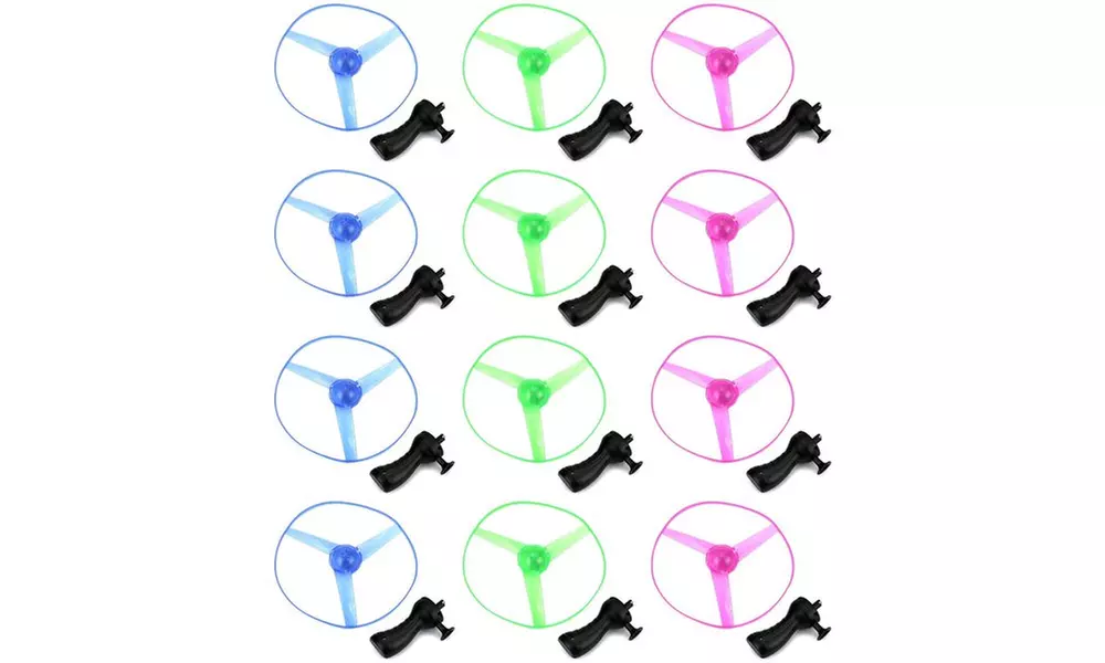 Set of 12 VT Flying Spinning Saucer Toy Flying Disc Playsets (Colors May Vary) - Primary Image
