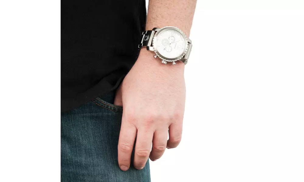 Fossil Men's 'Gage' Compass Stainless Steel Chronograph Watch - Second Medium