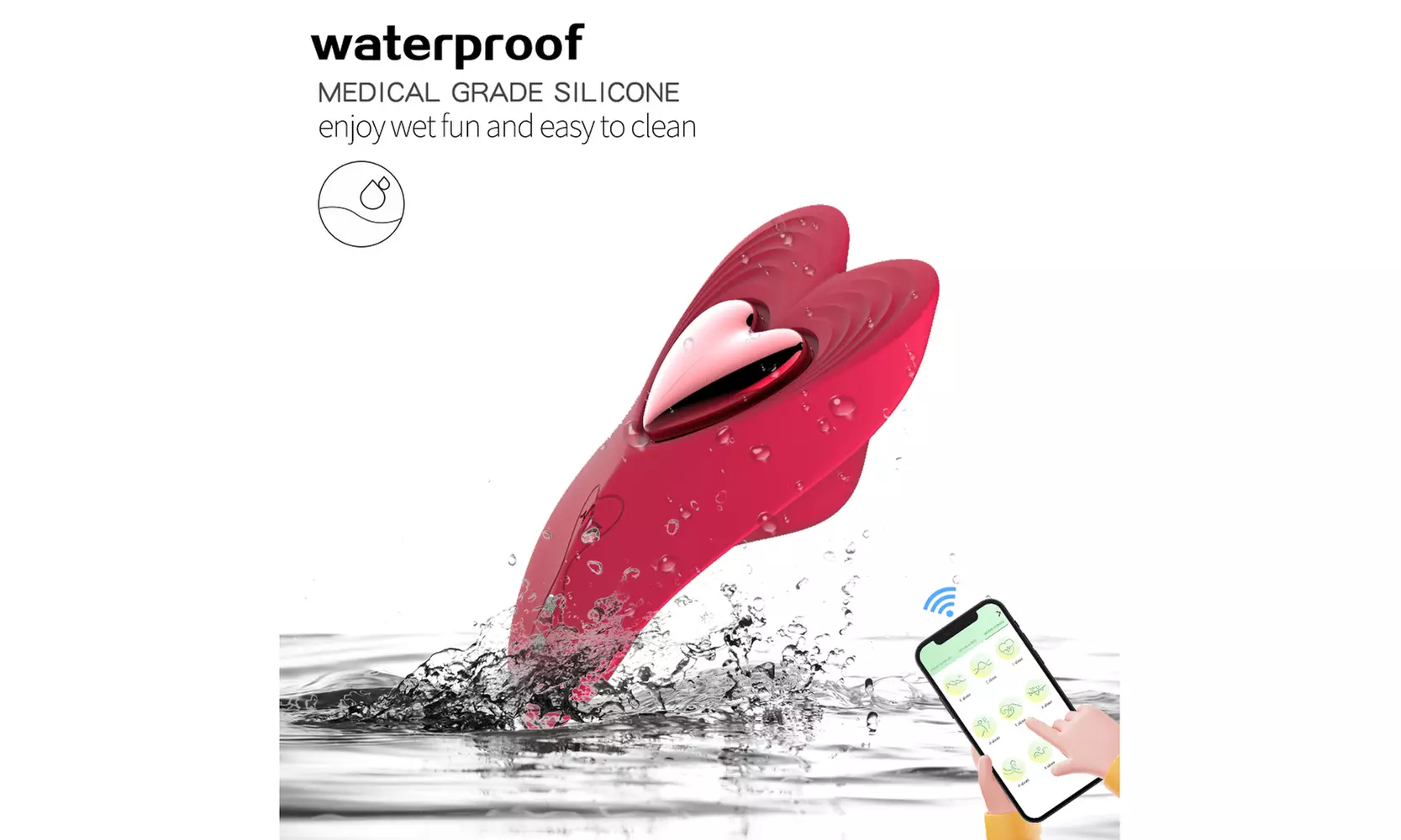 Heart Shaped Wearable Panty Vibrator with APP Control