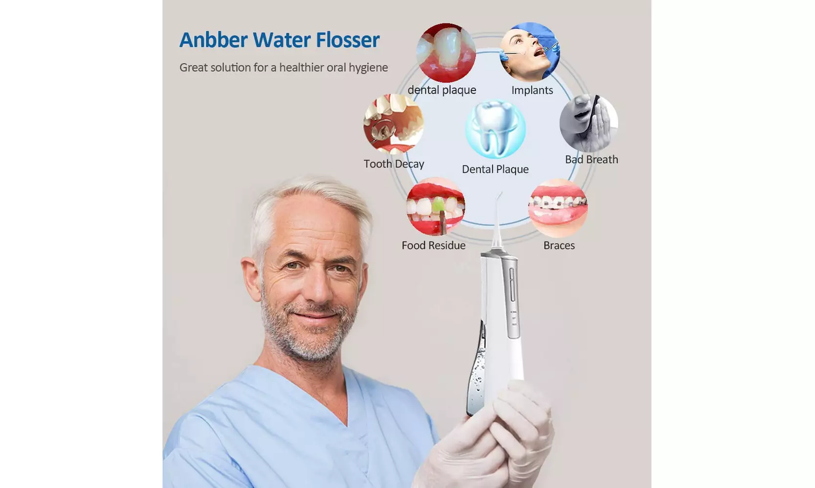 Cordless Water Flosser Water Pick Teeth Cleaner Dental Oral Irrigator - Second Medium