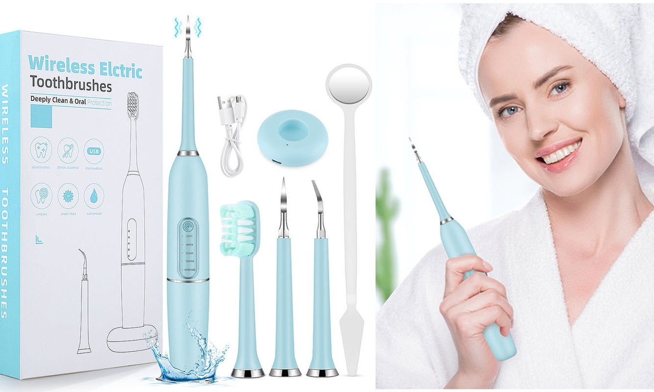 Electric Rechargeable Tooth Brush Cleaner Tartar Remover Kit