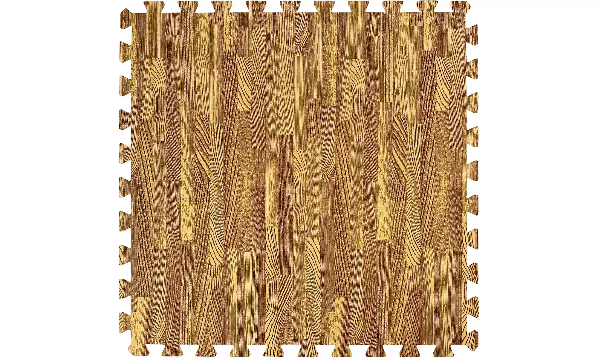 Sorbus Wood Grain Foam Interlocking Floor Mats 3/8" Thick - 12 Tiles - 48 SQ FT