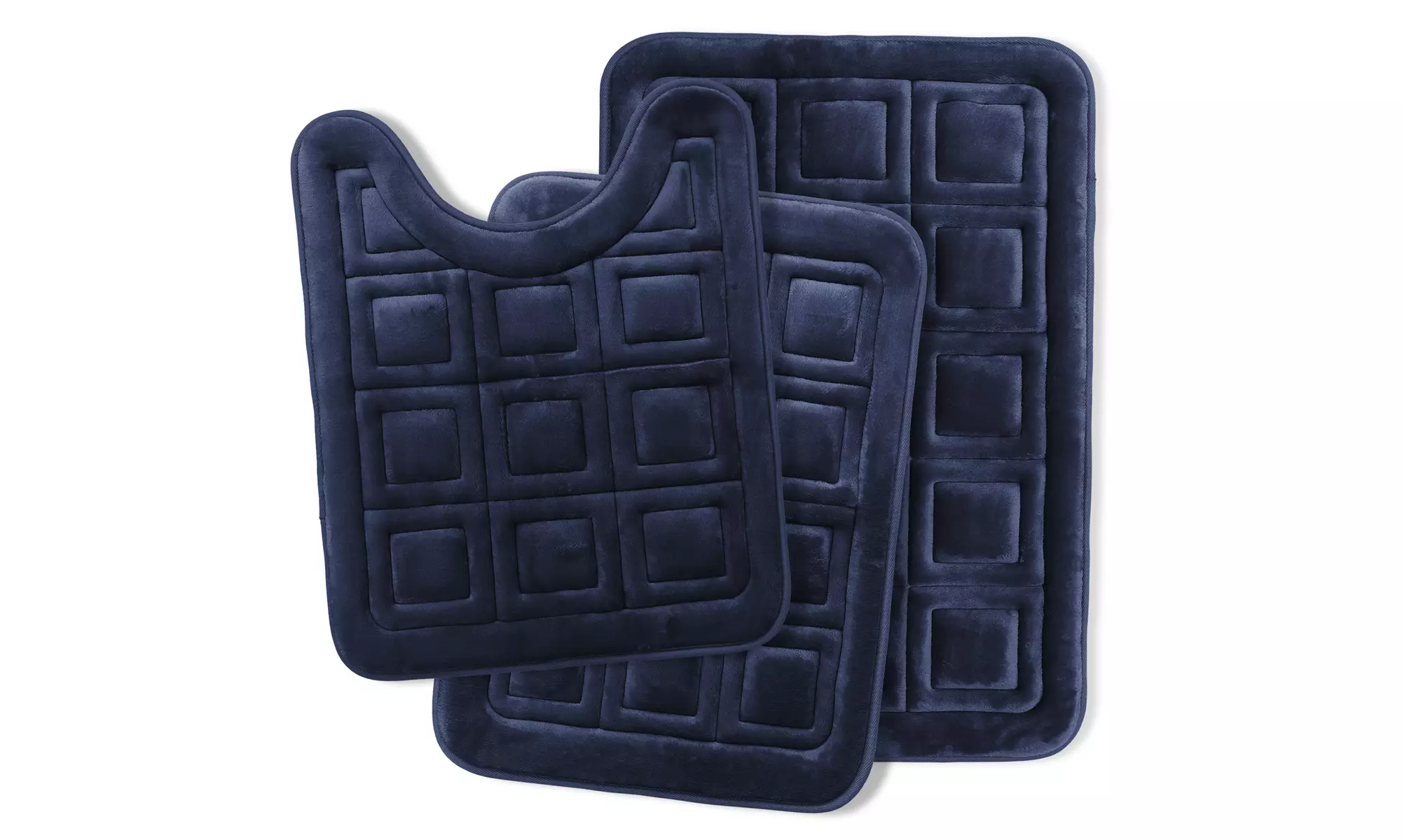 Clara Clark Bathroom Rugs -Waffle Memory Foam Non-Slip and Absorbent Bath Mat