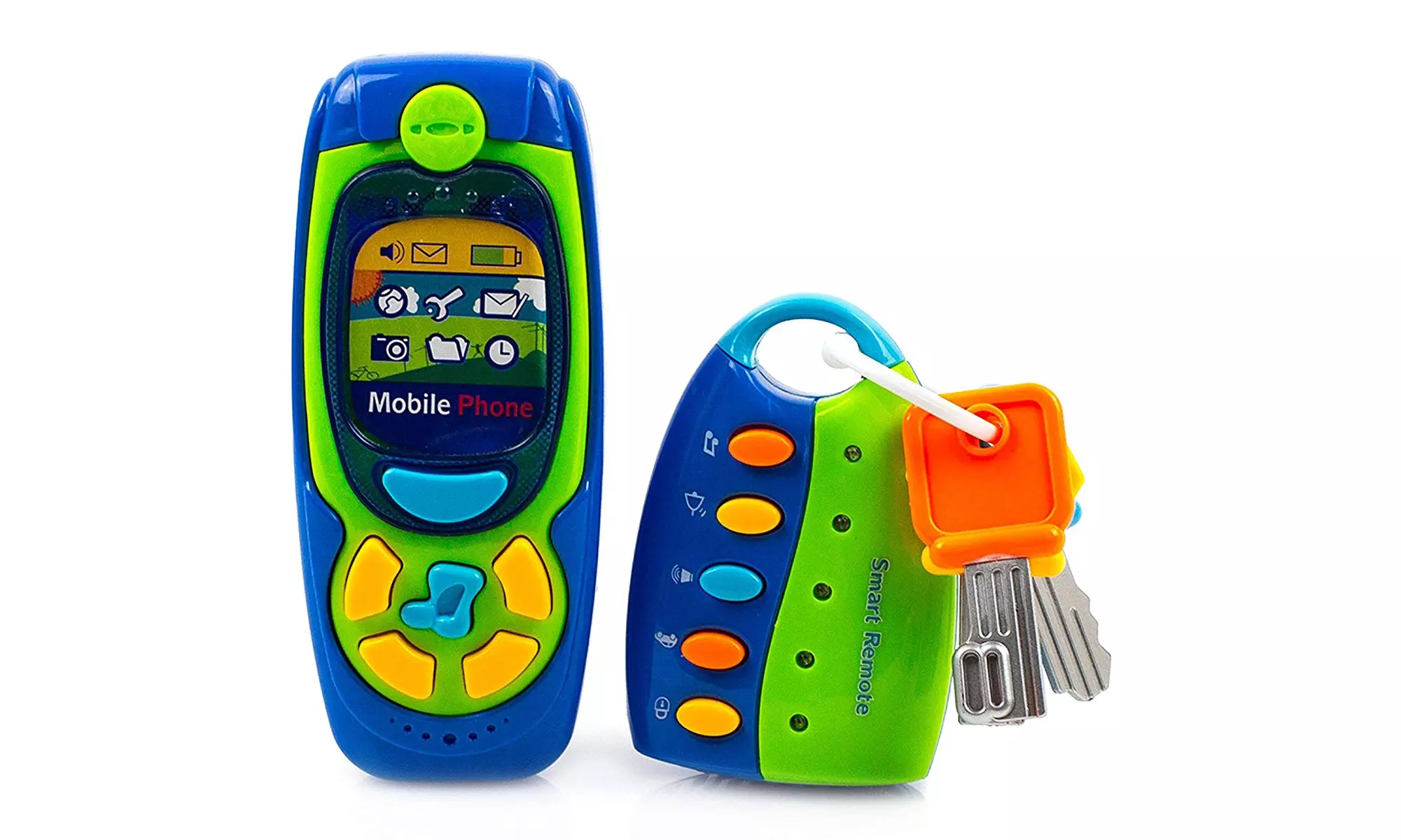 Cell Phone and Key Toy Set for Kids Pretend Play Electronic Learning Phone Toys - Primary Image