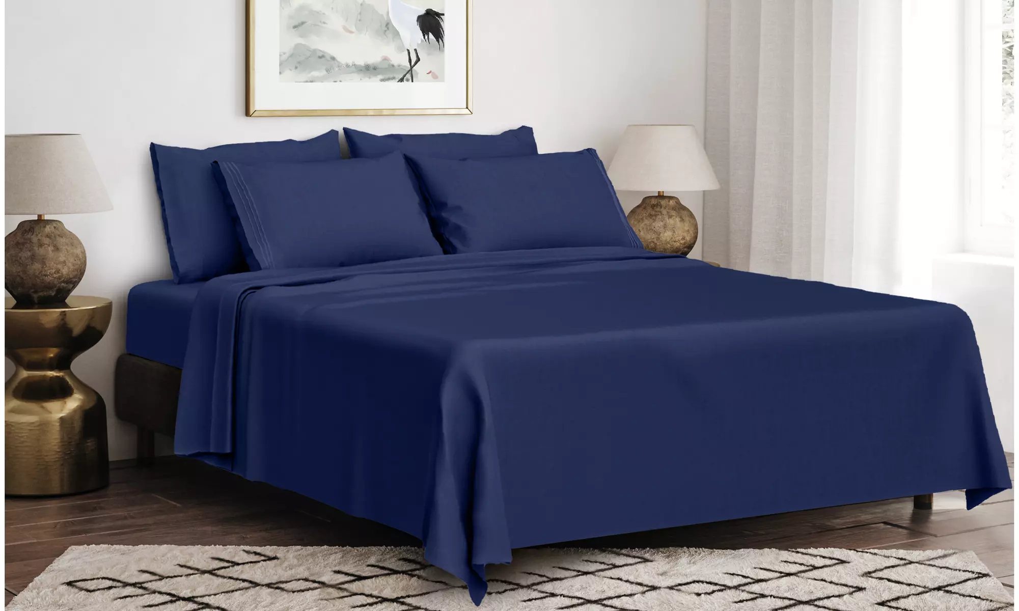 6PC Lux Decor Hypoallergenic Deep Pocket Bed Sheet Set (14 Colors!)