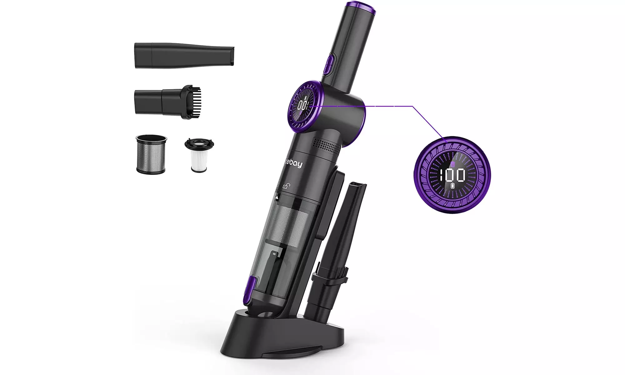 NICEBAY EV-H065 Cordless Handheld Vacuum Cleaner (Purple) - Renewed