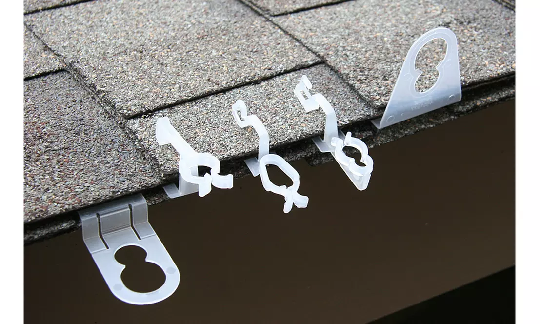 75 All Purpose Universal Light Clips Gutter Hooks Shingle Decor Christmas Lights - Primary Image