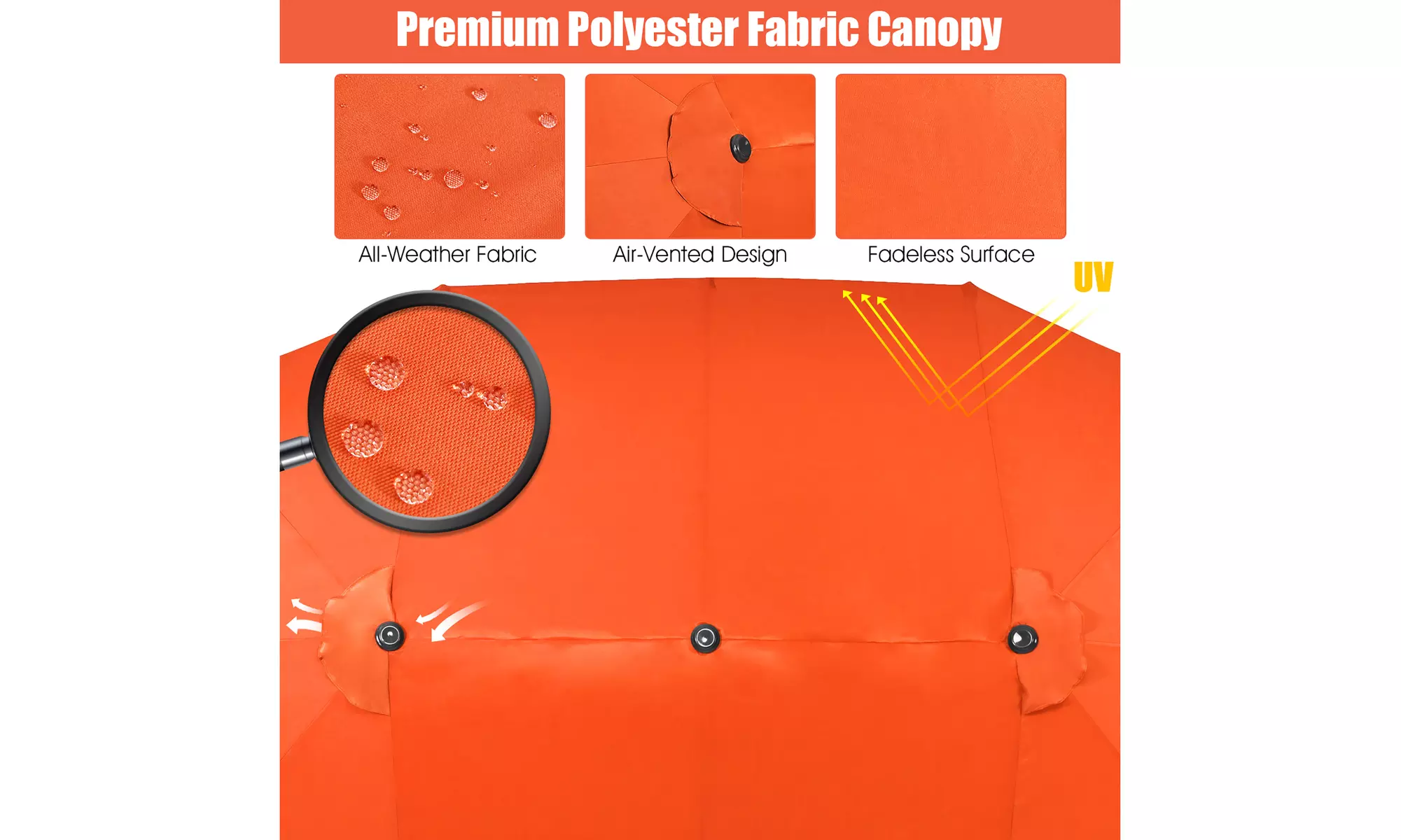 Costway 15FT Patio Double-Sided Umbrella Crank Outdoor Garden Market Sun Shade