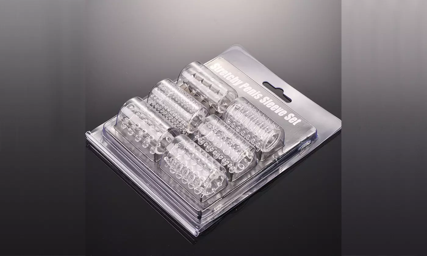 6PCS/Set Reusable Penis Sleeve Delay Enlargment Sex Toys