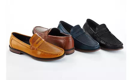 Adolfo Men's Texture Penny Loafers  - Primary Image