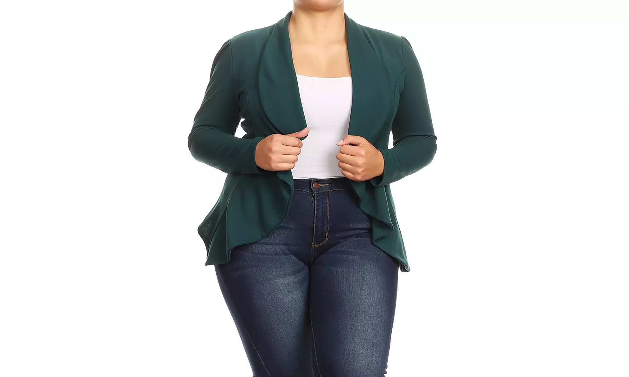 MOA Collection Womens Open Front Blazer with Plus Size